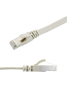 Câbles réseau GENERIQUE VSHOP Cable réseau Ethernet RJ45 Cat. 7 SFTP, 100% cuivre, Gris, Cable de 1.0M