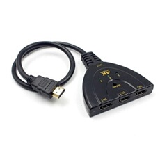 VSHOP HDMI Switch - Commutateur HDMI 4 K - Répartiteur HDMI 1 à 3 avec 4 K/1080p/Prise en charge 3D pour Xbox/PS3/PS4/Apple TV/Roku/Fire TV/Lecteur