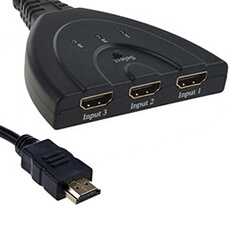 VSHOP HDMI Switch 4k, Switch HDMI Sélecteur 3-Port Switcher HDMI Splitter, Câble Commutateur Hdmi Prend en Charge 4K/1080P/3D Pour Xbox PS3 PS4 Roku