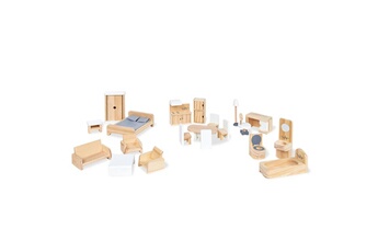 Accessoire poupée Pinolino Ensemble de 20 meubles de maison de poupées