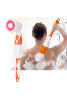 Masseur GENERIQUE 4 en 1 Brosse de bain électrique Nettoyage du corps  Gommage Douche Brosse de Massage Automatique (Orange)