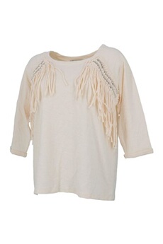 sweat candou sweat franges blanc taille : s
