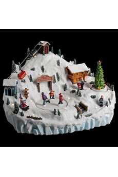 Fééric Lights & Christmas Boules de Noël Féérie - Village animé et lumineux Station ski Blanc à la montagne