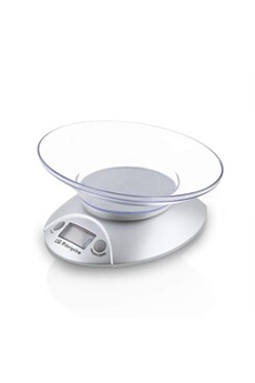 balance de cuisine orbegozo pc1009-balance électronique de cuisine avec bol transparent maximum 3 kgs. argent