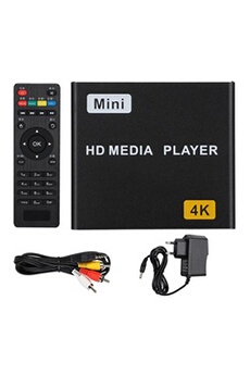 Passerelle multimédia GENERIQUE Lecteur Multimédia Numérique Full HD 4K HDMI USB S / SPDIE(EU Plug 100-240V)