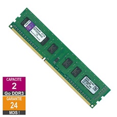 Barrette Mémoire 2Go RAM DDR3 KVR1333D3S8N9H/2G DIMM PC3-10600U