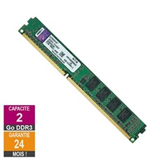 Barrette Mémoire 2Go RAM DDR3 KVR1333D3S8N9/2G LP DIMM PC3-10600U