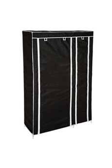 armoire penderie en tissu 6 compartiments 107x175x45cm - noir