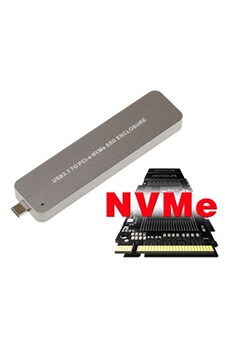Accessoire pour disque dur Kalea-Informatique Boitier aluminium clé USB 3.1 pour SSD M.2 de type M2 NVMe M Key ou B+M Key, avec connecteur USB3.1 10G type mini C