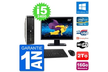 PC De Bureau HP PC HP Compaq Pro 6300 Sff Ecran 22" i5-2400 Ram 16Go Disque 2To Windows 10 WiFi