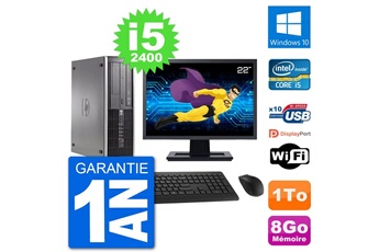 PC De Bureau HP PC HP Compaq 6200 Pro Sff Ecran 22" i5-2400 Ram 8Go Disque 1To Windows 10 WiFi