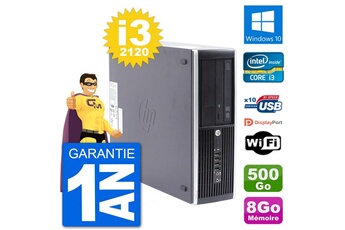 PC De Bureau HP PC HP Compaq Pro 6300 Sff Intel I3-2120 Ram 8Go Disque Dur 500Go Windows 10 WiFi