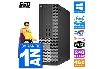 PC De Bureau Dell PC Dell Optiplex 7020 Sff Intel G3220 Ram 4Go SSD 240Go Windows 10 WiFi