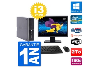PC De Bureau HP PC HP Compaq Pro 6300 Sff Ecran 22" I3-2120 Ram 16Go Disque 2To Windows 10 WiFi