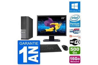 PC De Bureau Dell PC Dell 7020 Sff Ecran 22" G3220 Ram 16Go Disque Dur 500Go Windows 10 WiFi