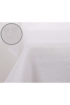 nappe de table deconovo nappe decoration waterproof pour table effet lin 150x300 cm blanc