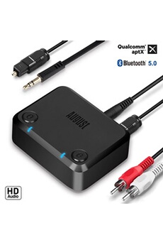 Adaptateur Bluetooth TV HD pour 2 - MR270 - Transmetteur Emetteur du Son TV vers 2 Casques Bluetooth, Enceinte - RCA, Optique et Bluetooth 5