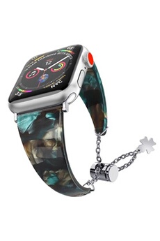Bracelet en résine résine réglable vert/noir pour votre Apple Watch Series 5/4 44mm/Series 3/2/1 42mm