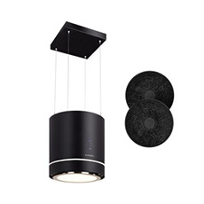 Tron Ambience - Hotte - hotte îlot - largeur : 38 cm - profondeur : 38 cm - recyclage - noir