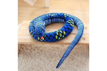 Poupée AUCUNE Prank toys big boa constrictor peluche animal doux serpent peluche 113 pouces bleu