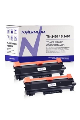 Toner Tonermedia - x2 Toner Brother TN-2420 TN-2410 compatibles (2 Noir)