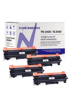 Toner Tonermedia - x4 Toner Brother TN-2420 TN2410 compatibles (4 Noir)