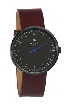 montre mast milano montre pour homme mono aiguille en cuir rouge rubis ultra plate - bk107bk10-l-uno