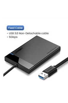 UGREEN USB 3.0 Boîtier Disque Dur Externe 2.5 Pouces SATA HDD SSD 7mm à 9.5mm 6To Max 5Gbps UASP Compatible sans Outil