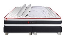 Pack matelas ENERGY 180x200 + double sommiers noir 90x200 + Couette + 2 oreillers