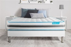 Ensemble 140x200 matelas BodyFlex ressorts ensachés et mémoire de forme + sommier kit blanc