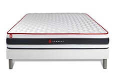 Ensemble 160x200 matelas ENERGY ressorts ensachés et mémoire de forme + sommier kit blanc