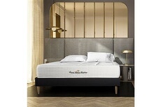 Ensemble matelas ressorts ensachés + mémoire de forme maxi épaisseur Windsor 140x190 sommier KIT noir