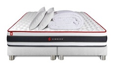 Pack matelas ENERGY 160x200 + double sommiers blanc 80x200 + Couette + 2 oreillers