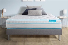 Ensemble 140x190 matelas BodyMax micro ressorts ensachés et mémoire de forme + sommier kit gris