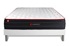 Ensemble 160x200 matelas BOOST ressorts ensachés et mémoire de forme + sommier kit blanc