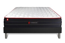Ensemble 140x190 matelas BOOST ressorts ensachés et mémoire de forme + sommier kit noir