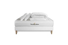 Pack matelas à mémoire de forme Nottingham 180x200cm + sommier KIT blanc + 2 oreillers + 1 couette