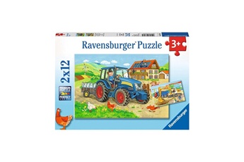 Puzzle Ravensburger Puzzle 2x12 p - chantier et ferme