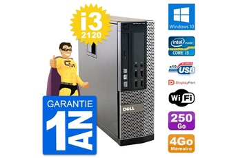 PC De Bureau Dell PC Dell Optiplex 790 Sff Intel I3-2120 Ram 4Go Disque Dur 250Go Windows 10 WiFi