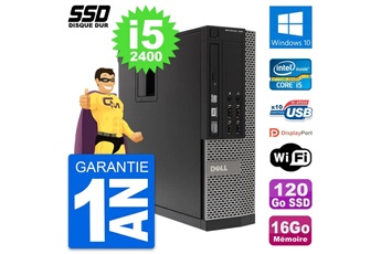 PC De Bureau Dell PC Dell Optiplex 790 Sff Intel Core i5-2400 Ram 16Go SSD 120Go Windows 10 WiFi
