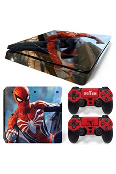Autocollant Stickers Skin de Protection pour Console et Manette Sony Playstation PS4 Slim - Spiderman #2