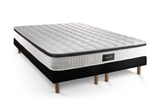 Ensemble Supérieur 180x200 Mémoire de forme 3 zones double sommier noir