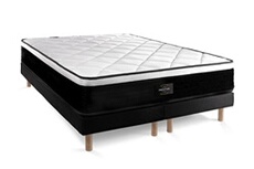 Ensemble Suite 200x200 Ressorts ensachés, mémoire de forme 5 zones double sommier noir