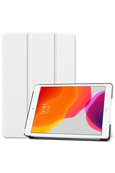 Housse Tablette XEPTIO Etui nouvel iPad 10.2 2020 (iPad 8ème génération ) et iPad 10,2 2019 (iPad 7eme generation) Wifi - 4G/LTE Smartcover blanc stand - Housse blanche