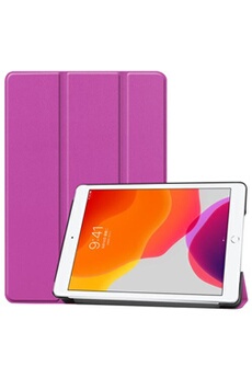Housse Tablette XEPTIO Etui nouvel Apple iPad 10,2 2019 Wifi - 4G/LTE Smartcover pliable violet avec stand - Housse coque de protection New iPad 10.2 pouces - Accessoires