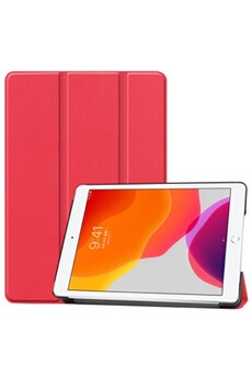 Housse Tablette XEPTIO Etui nouvel iPad 10.2 2020 (iPad 8ème génération ) et iPad 10,2 2019 (iPad 7eme generation) Wifi - 4G/LTE Smartcover pliable rouge avec stand -