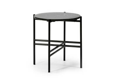 Table Basse Vs Venta Stock Table Basse Ronde Bombay Avec Plateau En Marbre Noir Et Pieds Metalliques En Noir Mat Diametre 41cm Darty