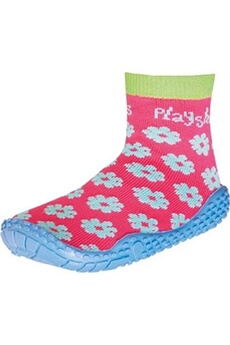 chaussons et bottillons de plongée playshoes chaussettes de bain filles fleurs rose/bleu