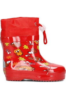 chaussures de sport nautique playshoes bottes de pluie courtes animaux de la forêt rouge