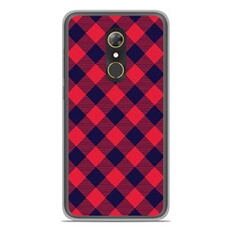 Coque silicone gel Alcatel A7 motif Tartan Rouge